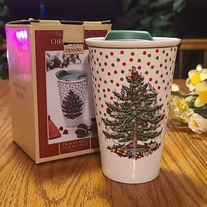 Spode NIB Christmas Travel Mug 8 oz.